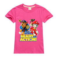 Paw Patrol เสื้อยืดเด็กหญิงเด็กชายสำหรับเด็ก,เด็กหญิงเด็กชายพิมพ์ลายของเด็กผู้หญิงแขนสั้นผ้าฝ้าย100% 0000ฤดูร้อน