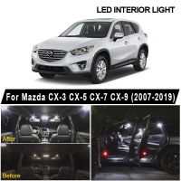 Canbus สีขาวข้อผิดพลาดฟรีป้ายทะเบียน LED หลอดไฟชุดไฟโดมแผนที่ภายในสำหรับ Mazda CX-3 CX-5 CX-7 CX-9 2007 2008-2018 2019