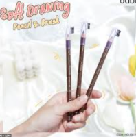 ODBO ดินสอเขียนคิ้ว SOFT DRAWING PENCIL &amp; BRUSH 1 แท่ง No.OD760(12pcs in a box) ของแท้100%