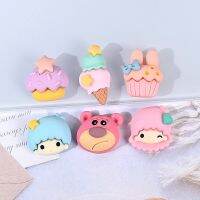 【Approving】24Pcs /Cupcake Flatback CabochonPattern Applique OrnamentDIY ต่างหู Accessories