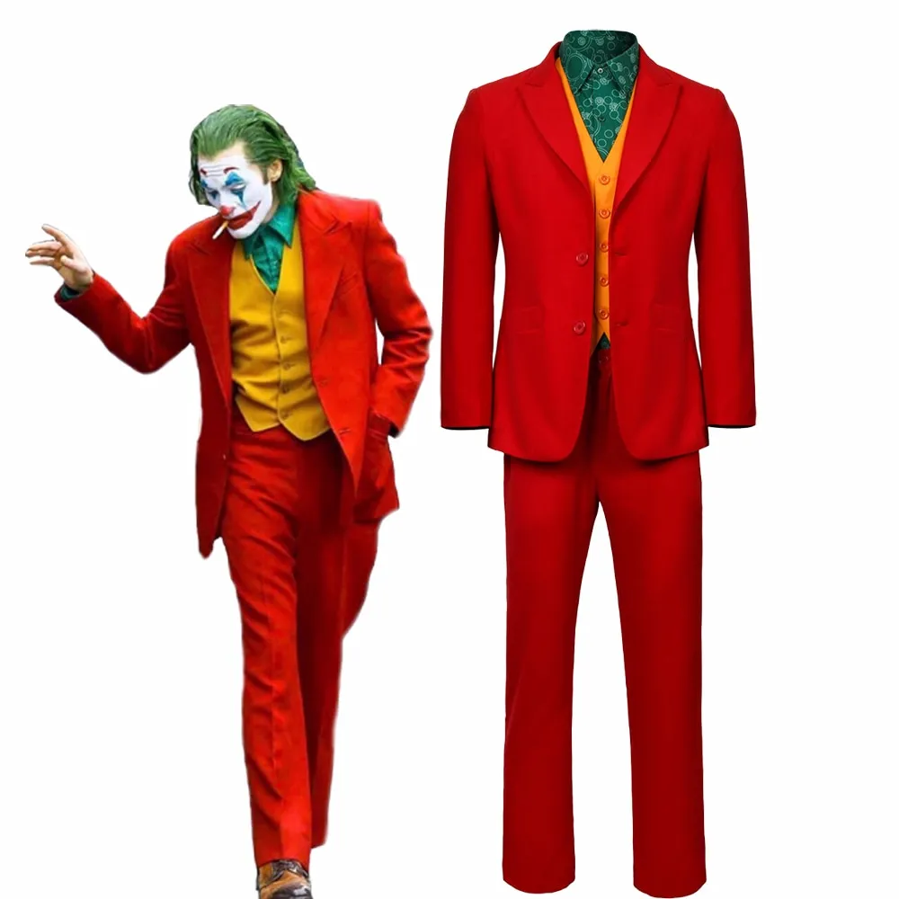 Hawk Sight? Movie Joaquin Phoenix Joker Cosplay Costume Arthur Fleck Red  Suit Men Halloween Costume Clown Business Suit | Lazada PH