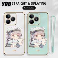 YBD เคสโทรศัพท์สำหรับหญิงสาวน่ารักการ์ตูนลูกกวาดสำหรับ OPPO Realme C53 C51แม่นยำเคสกล้องดีไซน์ยอดนิยมเคสกันกระแทกพิมพ์ลายโทรศัพท์น่ารักพร้อมฟรีสายคล้อง