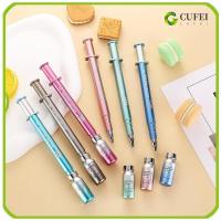 CUFEI 6Pcs พลาสติกสำหรับตกแต่ง ปากกาน่ารักๆ กลองสำหรับทำงาน ปากกาแปลกใหม่ ของขวัญสำหรับเด็ก ปากกาสำหรับเขียน ออฟฟิศสำหรับทำงาน