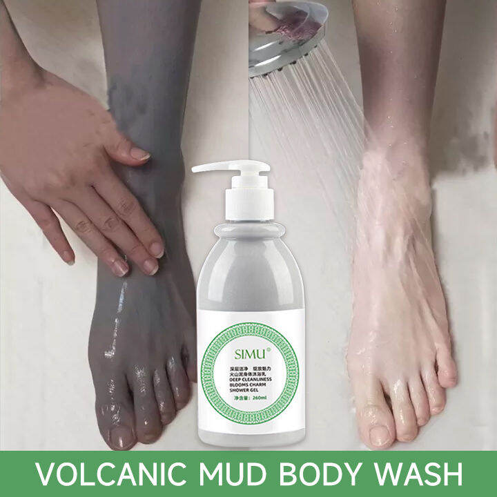 100effective Volcanic mud body wash shower gel Deep Sea Mud Whitening