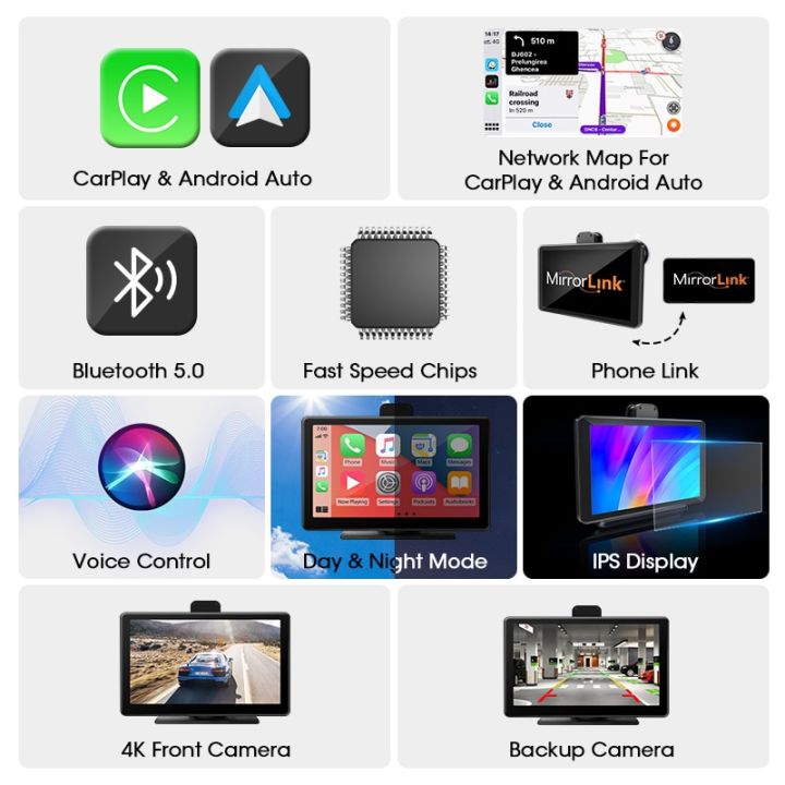 srnubi-7-4k-carplay-android-กล้อง-dvr-รถยนต์ด้านหน้าและด้านหลังรถยนต์-dashcam-fm-wifi-wifi-video-driving-videoregistrer-เครื่องบันทึกอัจฉริยะ