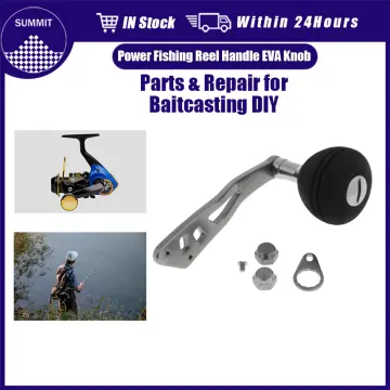 Fishing Reel Replacement Power Handle Grip Parts with Rubber Reel Handle  Cover, Folding Rotary Spinning Casting Reel Universal Rocker Arm Non-Slip