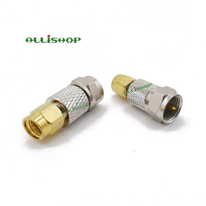 sma-plug-to-f-type-plug-m-m-antenna-auto-radio-adapter-f-tv-plug-male-to-sma-male-rf-coaxial-connector-straight-electrical-connectors