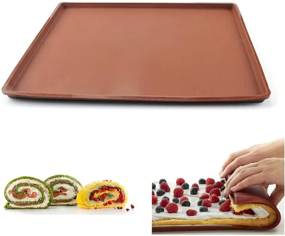 Silicone Swiss Roll Cake Mat - Silicone Baking Mat, Jelly Roll Pan,  Non-stick Silicone Mat With Lip, Easy To Clean Silicone Pastry Mat, Great  For Swiss Roll, Pastry, Jelly, - Temu