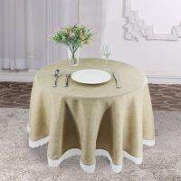 1pcs Cotton Linen Round Lace Tablecloths Modern Table Cover for Wedding Party Table Decorations Home Decor