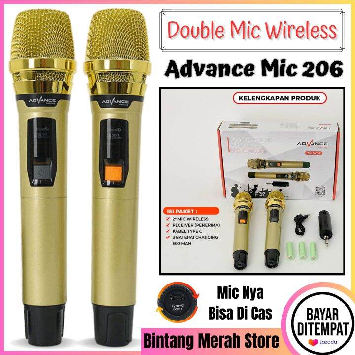 Advance MIC206 Double Digital Mic Wireless Microphone Bisa Di Cas
