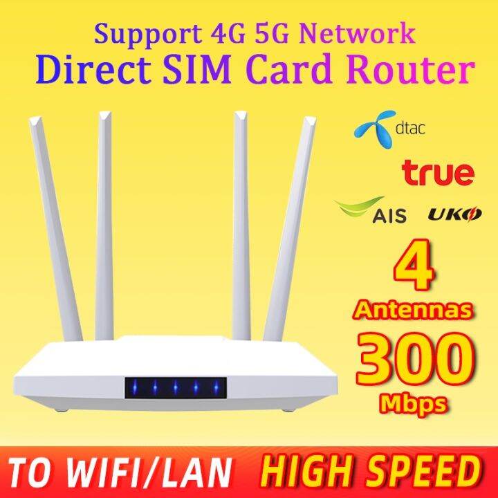 4grouter4เสา-เราเตอร์4เสาใส่ซิม-300mbps-รองรับ-4g-5g-รองการใช้งานสูงสุด-32-อุปกรณ์