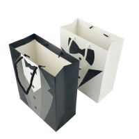 5 Pcs Snack Paper Bags Gift Creative Bridegroom Black Tuxedo Bags Shopping Wrapping Paper Hand Tote Gift Wrapping  Bags