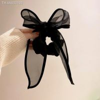 ✈❦✢ New Black Fabric Mesh Bow Hair Ropes Ins High Quality Sweet Cool Style Ponytail Holder Head Rope Hair Ornament Bow Hair Band