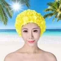 3D Flower Bathing Cap Breathable Water Sports Hat Soft Long Hair Swimming Bath Cap Ear Protection Comfortable Pool Accesories Swim Caps