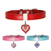 New Cute Heart Charm shape Collar For Cats Dog Safety Adjustable With Soft PU Leather pet Product Small Dog Collar Accessories