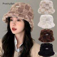 Prettyset】 Topi Bucket แฟชั่นขนแกะแคชเมียร์ฤดูหนาวหมวกกำมะหยี่อบอุ่นสำหรับผู้หญิงบ๊อบปานามาแบบหนาของเด็กผู้หญิงหมวกแก๊ปกลางแจ้ง