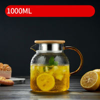 2L Nordic Concise Glass Water Jar Juice Lemonade Jug Flower Tea Pot HotCold Water Pitcher Heat-proof Transparent Glass Teapot