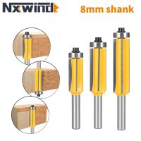 NXWIND 3PCS 8MM SHANK Z4 FLUSH TRIM BIT ROUTER BIT เครื่องตัดงานไม้สำหรับงานไม้ BIT FACE MILL