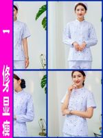 original Nurse clothing split small floral summer short-sleeved suit pure cotton oral dental beauty service housekeeping confinement overalls