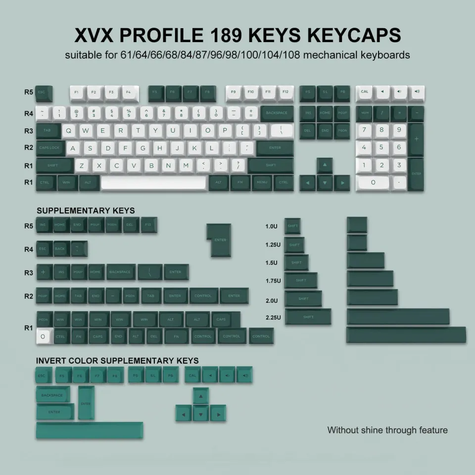 Best White Keycapsxvx Pbt Keycaps 189-key Ansi Layout For Mx