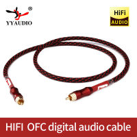 YYAUDIO 4N OFC 75ohm Hifi Digital Coaxial Audio Video สาย Rca Hi-End RCA To RCA ซับวูฟเฟอร์ชายสายสัญญาณเสียง1M 2M 3M 5M 8M 10M