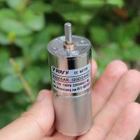 มอเตอร์เกียร์โลหะทั้งตัวขนาดเล็ก25มม. 370 Dc 5V-12V 10Rpm ความเร็วต่ำแรงบิดขนาดใหญ่เพลา D จอ Dc โมเดลรถของเล่นชุดควบคุมแขนกลหุ่นยนต์