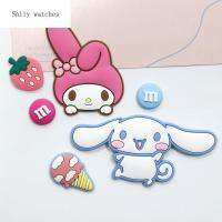 SALLY กิ๊ฟหนีบผม Kuromi Cinnamoroll แบบทำมือ DIY เครื่องประดับอัญมณีงานฝีมือติดรูปพวงกุญแจพีวีซีน่ารัก5ชิ้น