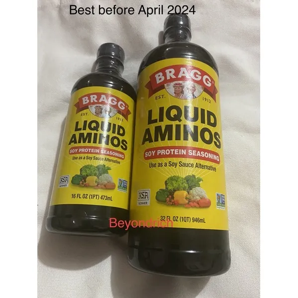 【New】 Bragg Liquid Aminos Soy Protein Seasoning 473ml and 946ml Gluten Free 16 amino acids