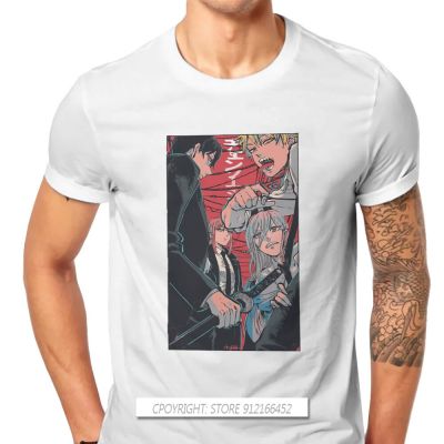 Chainsaw Man Denji Makima Aki Manga Tshirt For Men Cool Basic Sweatshirts T Shirt Designer Trendy Loose