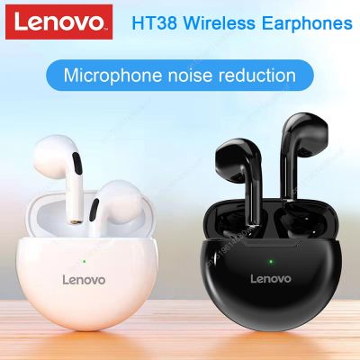 ZZOOI Lenovo HT38 True Wireless Headphones TWS Earbuds Bluetooth 5.0 Ergonomic Design HIFI Voice Control Hey Siri for Apple Samsung