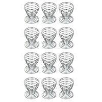 12 x Egg Cups Made of Stainless Steel Wire Spiral Spring Egg Holder Makeup Sponge Clothes Rack Egg Tray Egg Container