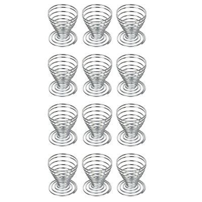 12 x Egg Cups Made of Stainless Steel Wire Spiral Spring Egg Holder Makeup Sponge Clothes Rack Egg Tray Egg Container
