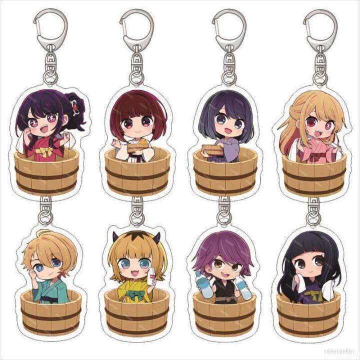 oshi-no-ko-keychain-anime-keyring-acrylic-cute-bag-pendant-kimono-hoshino-ai-ruby-arima-kana-gift