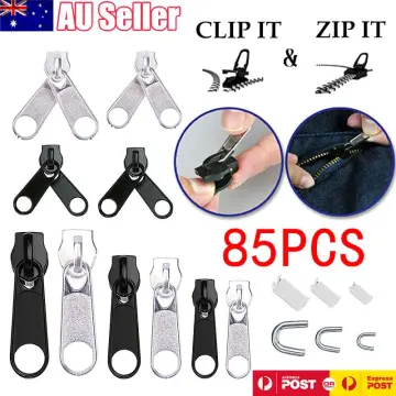 85pcs/set Zipper Repair Kit Sewing Jacket Slider Install Plier