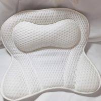 3D Soft White Butterfly Massage Bath Pillow with Suction Cups Spongy SPA Bathtub Cushion Neck Back Comfort Relaxing Tool