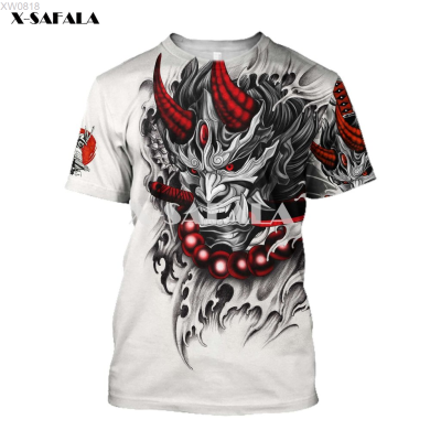 NEW (สต็อกเพียงพอ) Samurai 2023 Tattoo Art Armor Men 3D Full Print T-shirts Summer Fashion Short Sleeve Tee Harajuku Punkคุณภาพสูง size:S-5XL