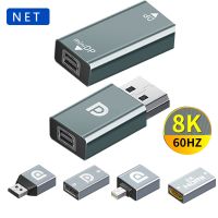 Port Tampilan Mini DP 1.4 HDTV-Konverter Adaptor Kompatibel Perempuan Ke Laki-laki 8K 60Hz Video 4K untuk Proyektor Monitor Komputer Laptop