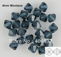 Free Shipping! 720pcs/Lot   Chinese Top Quality 4mm Montana Crystal Bicone Beads Beads