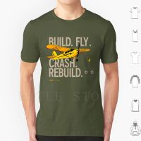 Build Fly Rebuild-Rc Planes T Shirt Cotton Men Diy Print Rc Model Planes Futaba Remote Control Balsa Aviation Piper J3 Piper