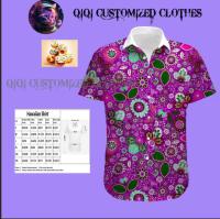 Seamless floral pattern Floral pattern 2023 Summer and Autumn Hawaiian Shirt High quality, unisex, size S-3XL