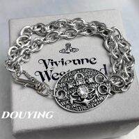Saturn R Old Silver Anchor Round Diamond สร้อยข้อมือโซ่หนาบุคลิกภาพพังก์เครื่องประดับสไตล์เย็นเฉพาะ