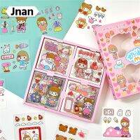 Jnan?สติ๊กเกอร์โปร่งแสงสัตว์เลี้ยงลายการ์ตูนน่ารักขนาด80X80มม. สติกเกอร์วัสดุตกแต่งบัญชีแบบทำมือสติกเกอร์บัญชีที่ไม่ซ้ำกัน100ชิ้นของขวัญการตกแต่งเครื่องเขียน