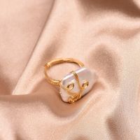 Xlentag Natural Freshwater Cubic Baroque Pearls Ring For Women Wedding Engagement Love Gifts Viking Party Fashion Jewelry GR0257