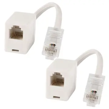 RJ45 to RJ11 Converter Adapter, 2-Pack Telephone RJ11 6P4C Female to RJ45  Ethernet 8P8C Male Cable Cord