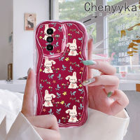 Chenyyka เคส A14ปลอกสำหรับ Samsung กาแลคซี A04s 5G ลายดอกไม้กระต่ายแฟชั่นเคสมือถือกันกระแทกแบบใสนิ่มที่สร้างสรรค์เคสโปร่งใสลายกล้องถ่ายรูปซิลิกาเจลป้องกัน