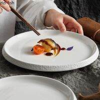 【CW】 Stone edge main dish plate Spaghetti steak sushi restaurant Round specialty tableware Dinner items