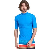 [COD] Bart mens short-sleeved wetsuit sunscreen swimsuit quick-drying jellyfish top surf snorkeling suit