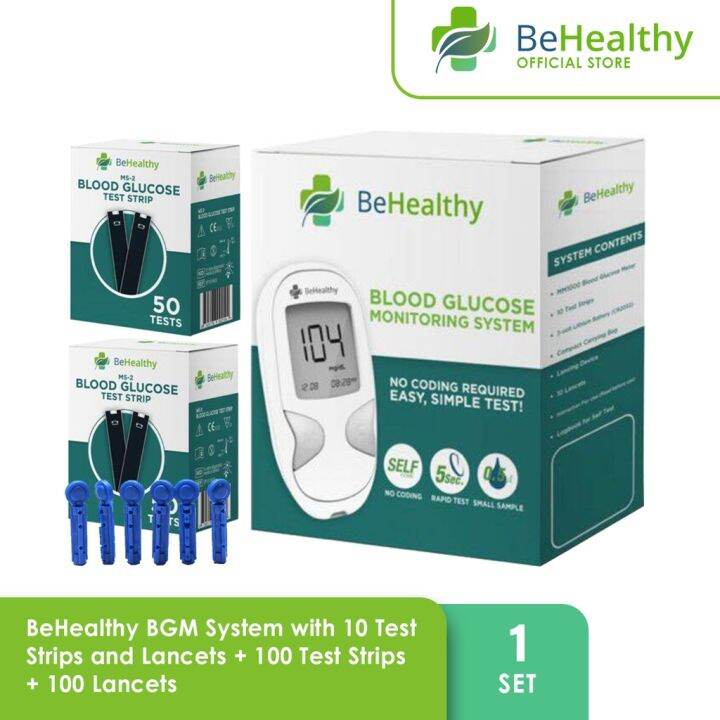 BeHealthy Blood Glucose Sugar Test Kit Bundle kit, 110