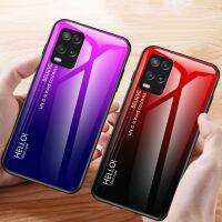 [Quick Delivery]สำหรับ Realme 8 Pro 8i 9i เคสไล่ระดับสีกระจกเทมเปอร์ฝาแข็ง OPPO 9