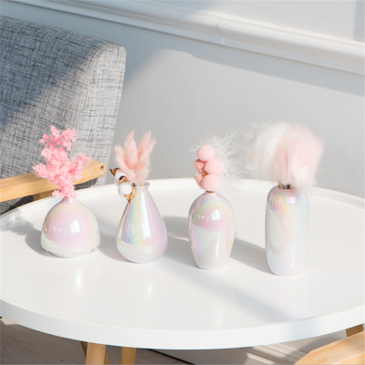 Pink Vase Ceramic Vase Creative Living Room Bedroom Home Decoration Accessories Flower Vases
